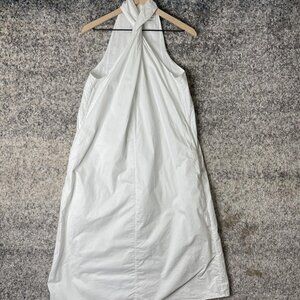 ANINE BING Dress Womens Small‎ White Halter Neck Twist Front Sleeveless Cotton